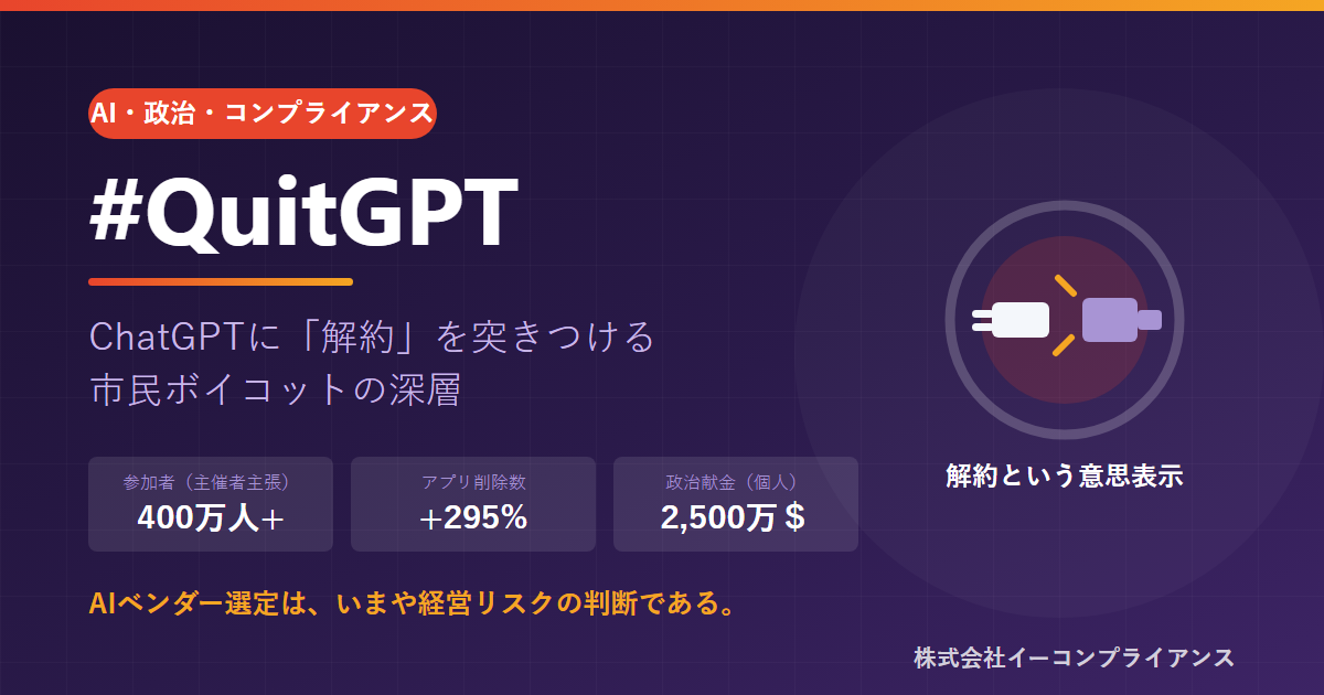 #QuitGPT――ChatGPTボイコットとAIベンダー選定のリスク