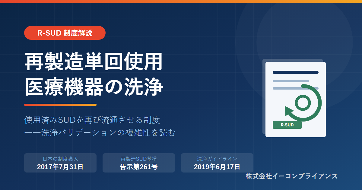 再製造単回使用医療機器（R-SUD）の洗浄バリデーション――日米制度の違い